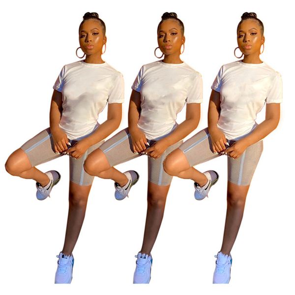 

women sweatsuit shorts 2 piece set long sleeve t shirts+short pants sports jogger suit summer clothing sportswear casual outfits 4477, Gray