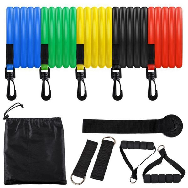 

resistance bands 11pcs/set tpe pull rope colorful handle fitness equipment multifunctional rally set muscle training