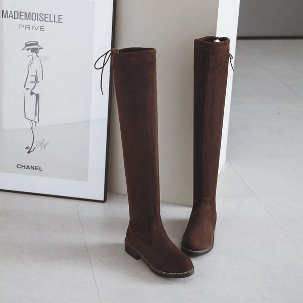 

boots big size 9 10 11 12 women shoes ankle for ladies woman winter solid color round head sleeve, Black