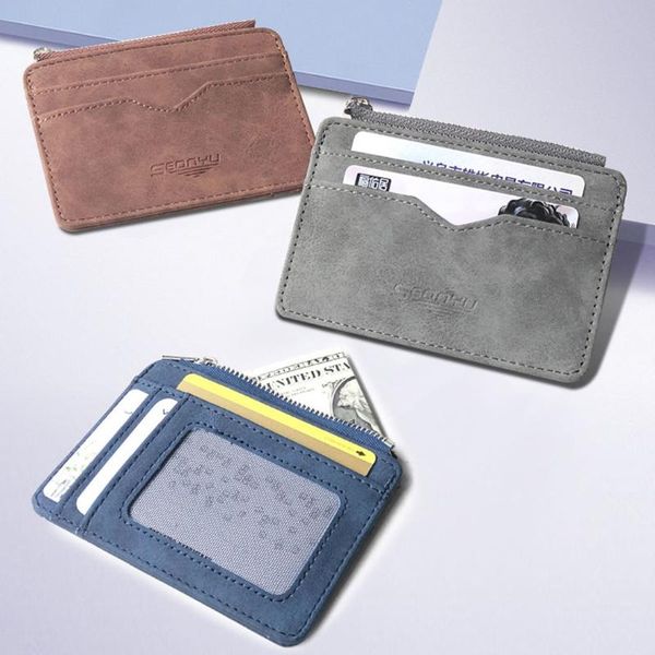 

wallets men leather multi-card card holder wallet frosted fabric package casual multi-function bag folding, Red;black