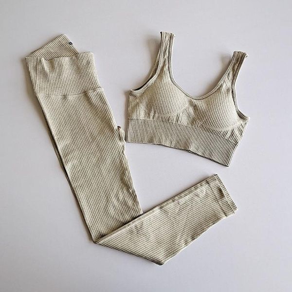 

yoga outfits set for women seamless sportswear high waist fitness leggings gym clothing running workout sports bra 2pcs suits, White;red