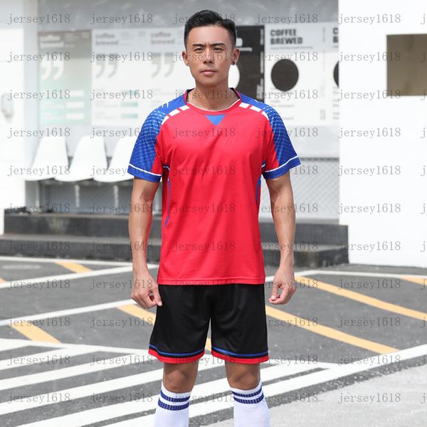 

083children's football training suit boys' quick drying sports suit summer short sleeve student football parent child suit, Black;red