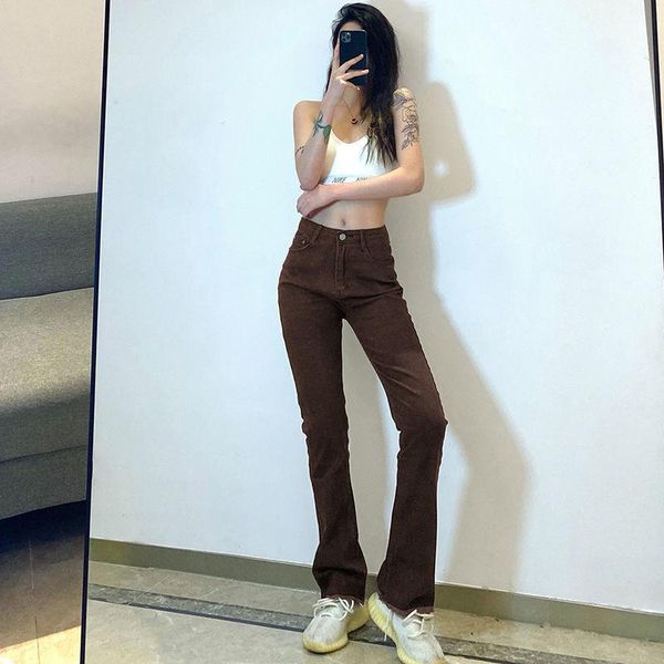 

women's jeans woman pants solid color high waist with edge slim body trend of pantalones vaqueros mujer, Blue