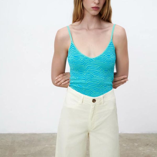 

women's tanks & camis summer casual striped knitted slim camisole, White