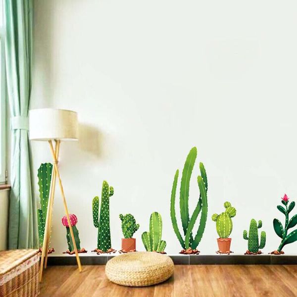 

decorative objects & figurines diy cactus home decoration wall decal garden removable sticker art room decals wallpaper bedroom window