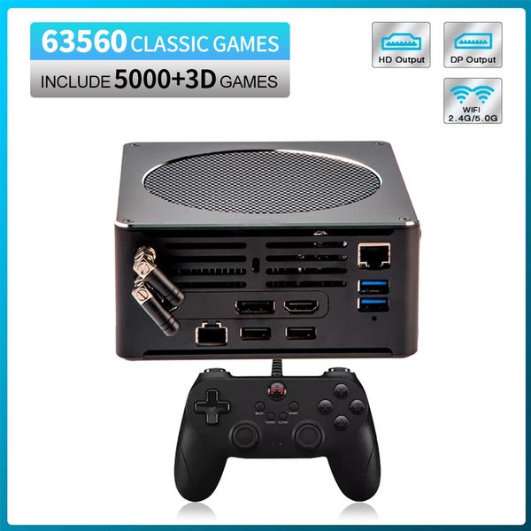 Super Console X PC Box DDR4 8GB RAM HDD 2TB ROM 60000 Giochi TV Giocatore di giochi con Gamepad Console 5G Wifi Video