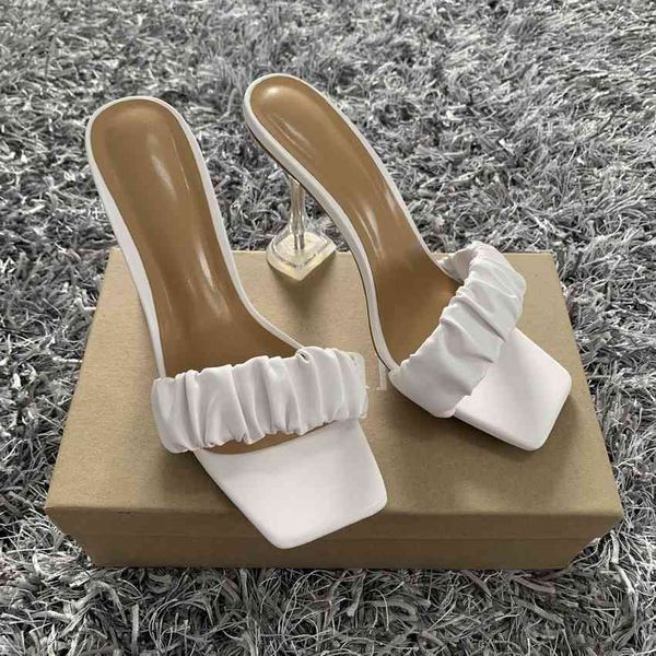 

sandals verÃ£o sandÃ¡lias femininas quadrado toe feminino mulas de salto transparente alto sapatos femininos moda feminina 5547, Black