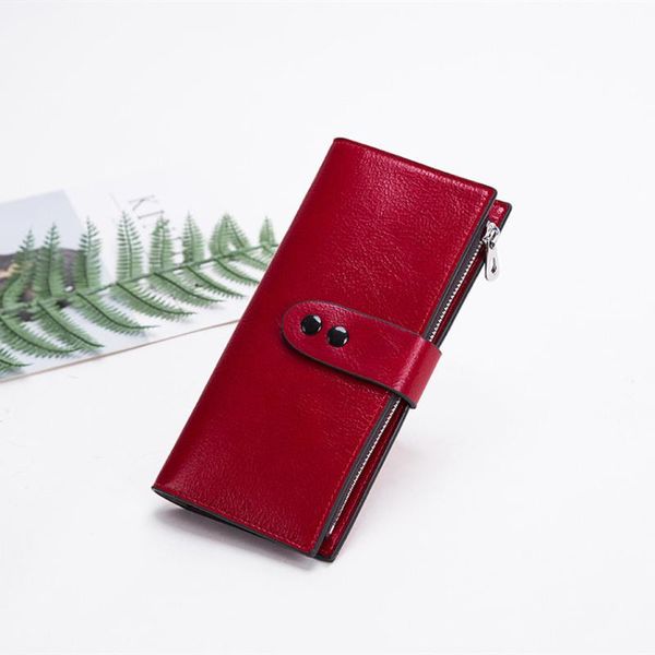 

wallets pu leather women designer zipper & hasp long wallet female card holder ladies clutch purse money bag, Red;black