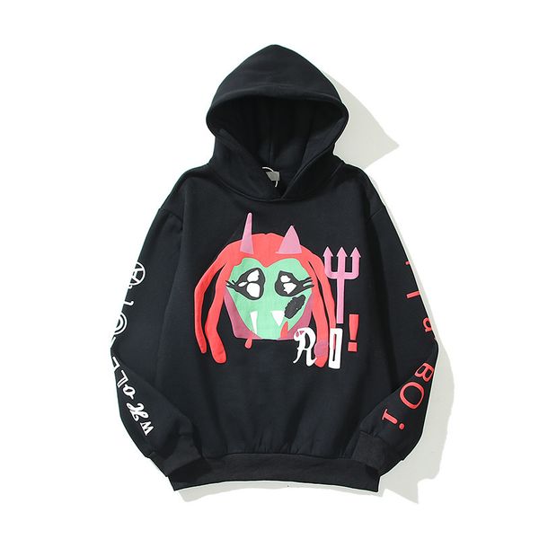 

men's hoodies & sweatshirts ghost demon cpfm kanye west 21 men's hoodie, thick cotton sweater, polar lining, a163, novel, Black