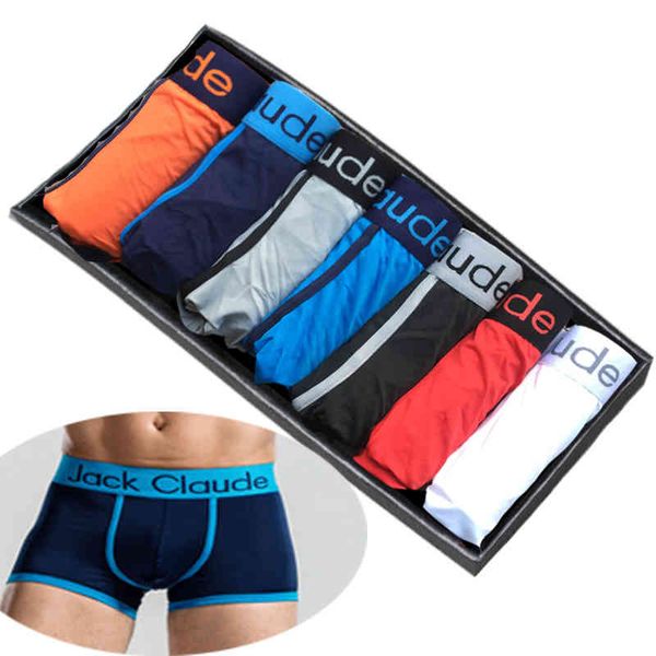 

6pcs/lot male underwear men boxer men's underpants for man panties u-convex design breathable boxershorts homme boxers slip, Red;black