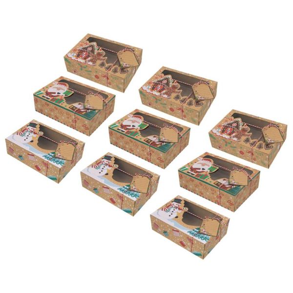 

gift wrap 1 set kraft paper boxes christmas candy storage biscuit