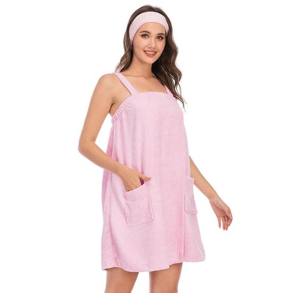 

towel home sleeveless women bath magic sticker solid bathroom elastic mini soft beach spa sauna with pockets fast drying