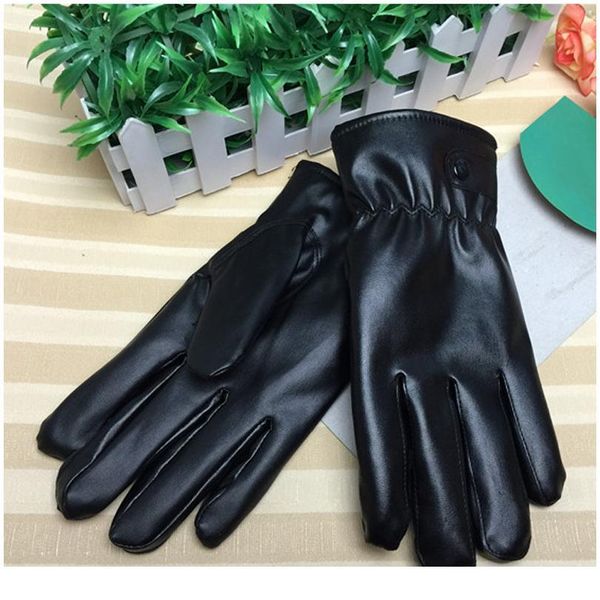 

leather women men fashion gloves winter plus coral velvet warm gloves driving touch phone screen jlliny, Black