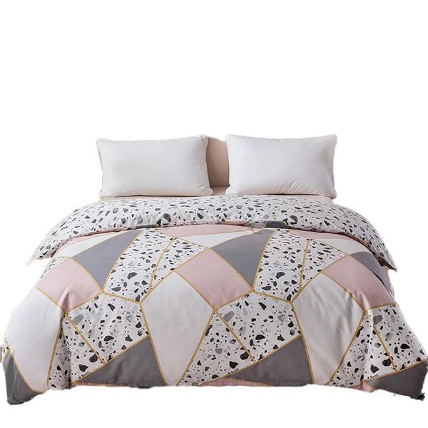 

bedding sets 1set 100% cotton duvet cover rock texture pink rain stone high-grade single double king size for adults 3051