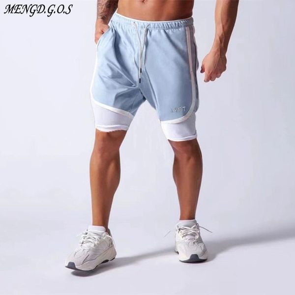

men's shorts summer double fitness sports pants joggers fashion casual streetwear clothing, White;black