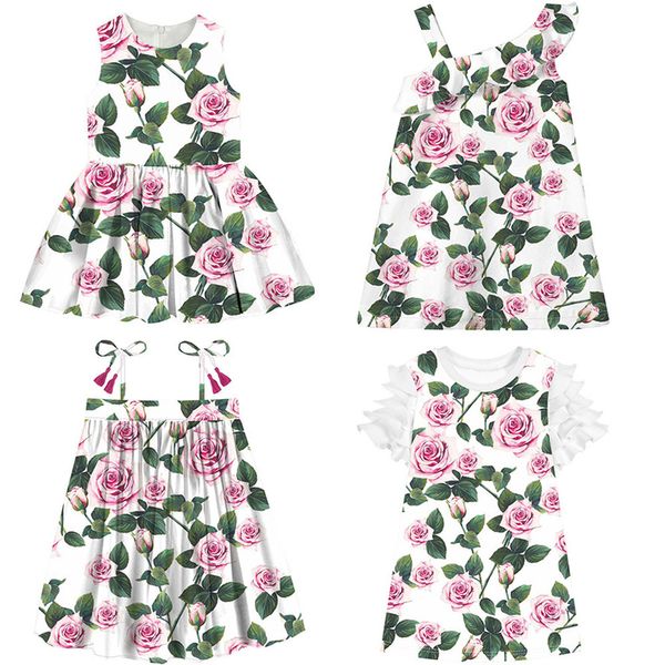 Yeni Büyük Marka En İyi Baskı Çocuk Giyim Kız Çocuklar Moda Sevimli Parti Kızlar Bebek Elbise 210303