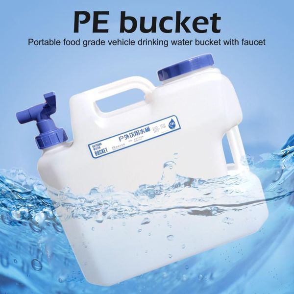 

grade pc water container outdoor large capacity 10l 15l portable water container with faucet + 2 handles for camping picnic