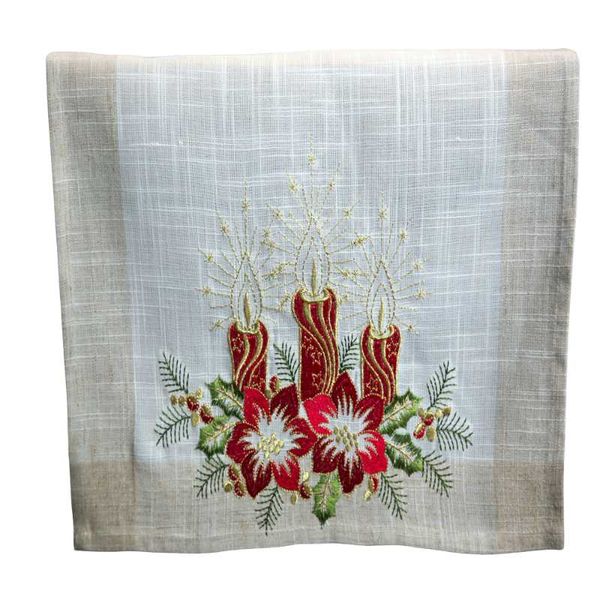 

table cloth embroidered placemat runner square rectangle tablecloth christmas