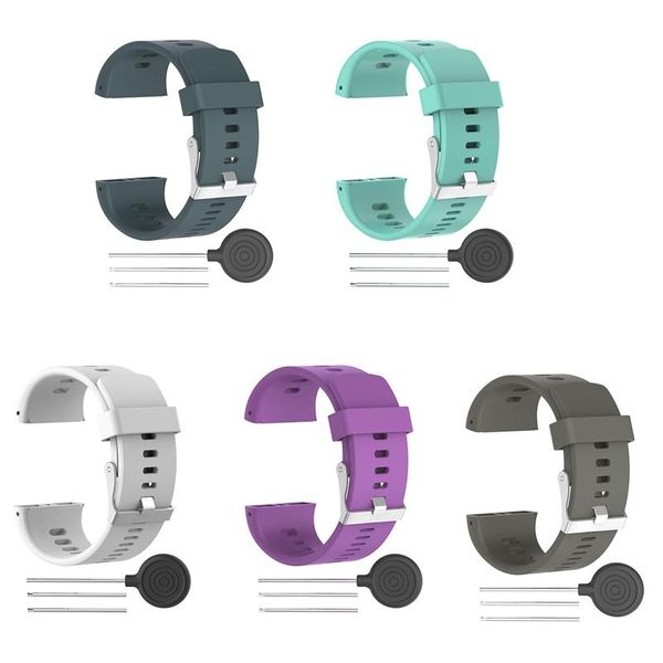 

watch bands uclio for polar v800 gps sports soft adjustable silicone replacement wrist band belt, Black;brown