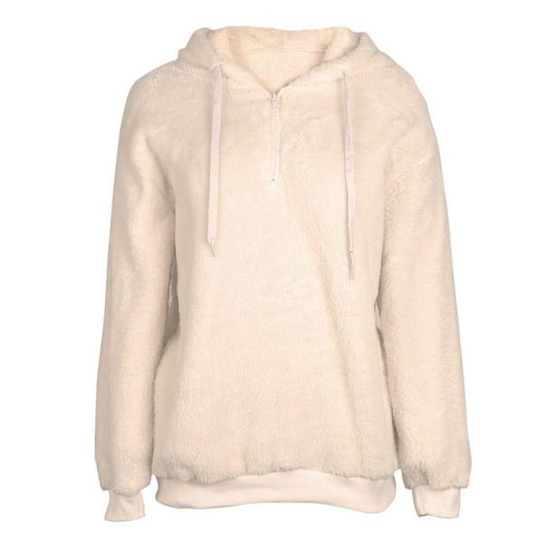

women's hoodies & sweatshirts loose solid color pullover clothing women oversize thick fleece hooded sweatshirt, Black