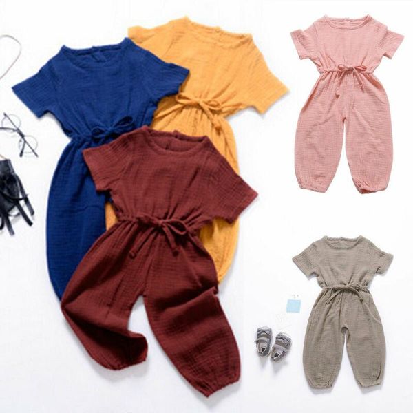 

jumpsuits cute born baby boys girls solid jumpsuit outfits sunsuit clothes, Blue