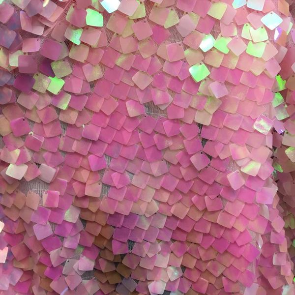 

ribbon african net lace fabric 2021 embroidery nigeria french sheer sequin mw3480, Pink;blue