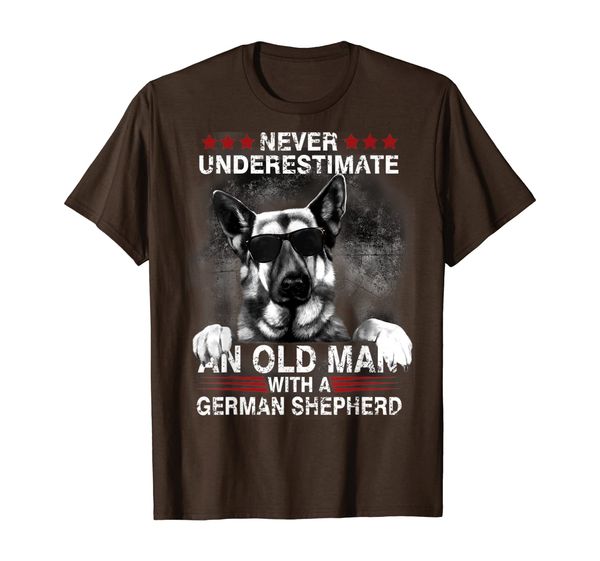 

Never Underestimate An Old Man - German Shepherd Dog Tshirt, Mainly pictures