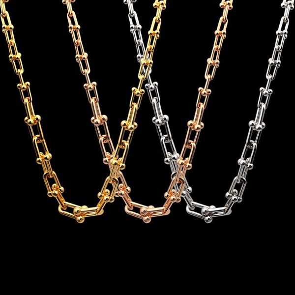 

chains titanium steel gradual necklace u-shaped chain t thick, Silver