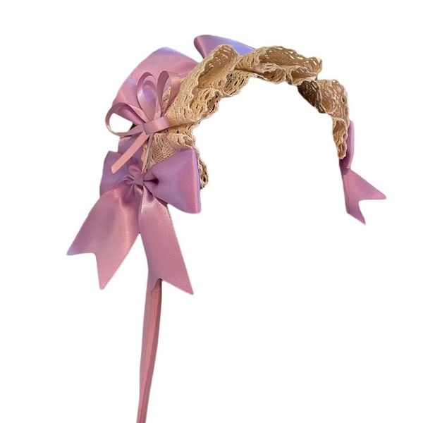

other event & party supplies lolita maid retro ruffled lace headband sweet satin ribbon bow tassel hairband