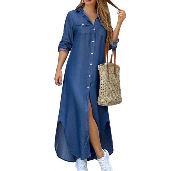 

spring summer long dress elegant letter print women long sleeve maxi dress casual female button split beach dress vestidos, Black;gray