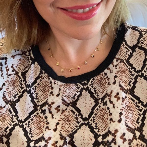 

new 925 sterling silver dainty chandalier layering necklace cz round bezel drip necklace gold filled delicate rainbow cz choker jewelry