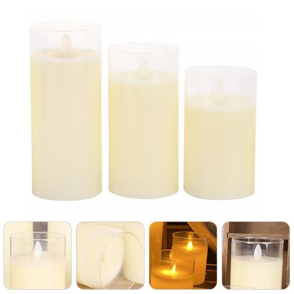

3pcs led flameless candle lamps simulation lights smokeless candles