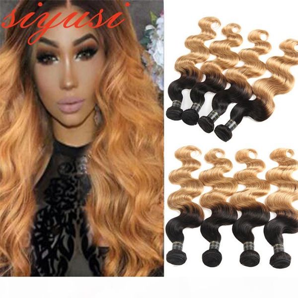 

pre-colored malaysian body wave honey blonde t1b 27 ombre human hair weave 3 bundles deals 1b 99j bundles burgundy ombre hair extension, Black