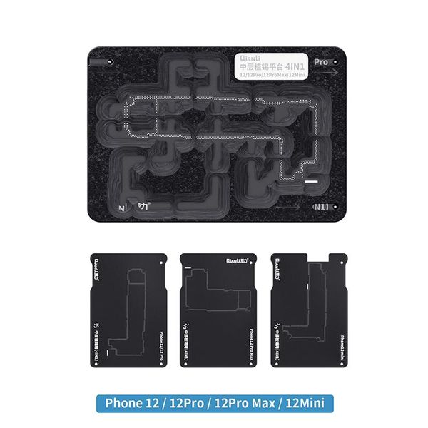 

professional hand tool sets set for qianlii 4 in 1 middle layer bga reball platform 12mini 12 12pro 12promax mainboard magnetic tin p