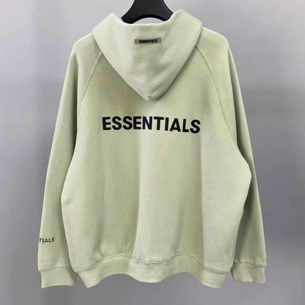 

2021 new high street oversize hoodie men women 1:1 heavy fabric embroidery pullover reflective essentials hoody lxm1, Black