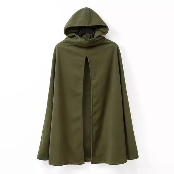 

wind 2020 autumn fashion new long sleeve pullover solid wool hooded cloak coat versatile blouse, Black
