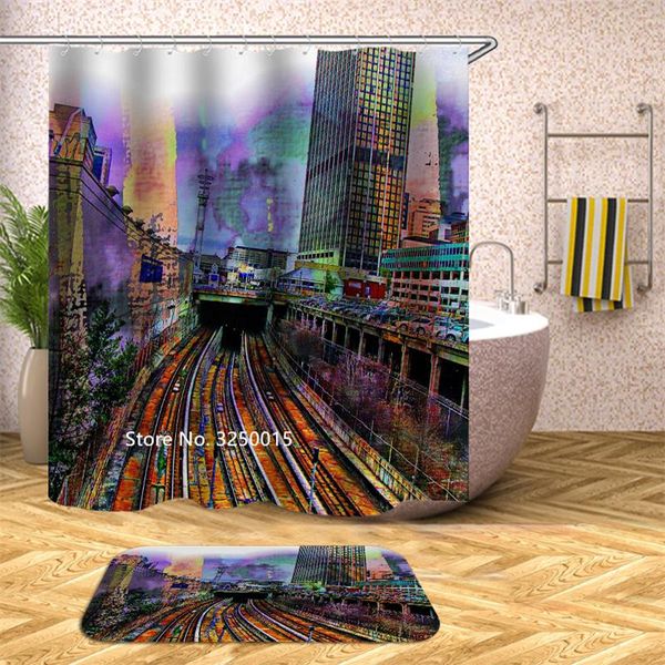 

shower curtains creative cartoon european and american wind curtain waterproof mildew proof with hooks for children's home decoration