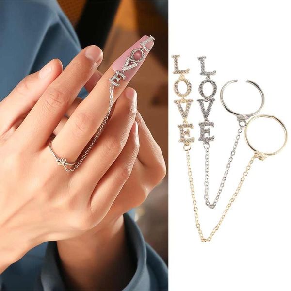 

nail art decorations creative pendant tassel women love letter fashion rhinestones jewelry decoration accessories, Silver;gold