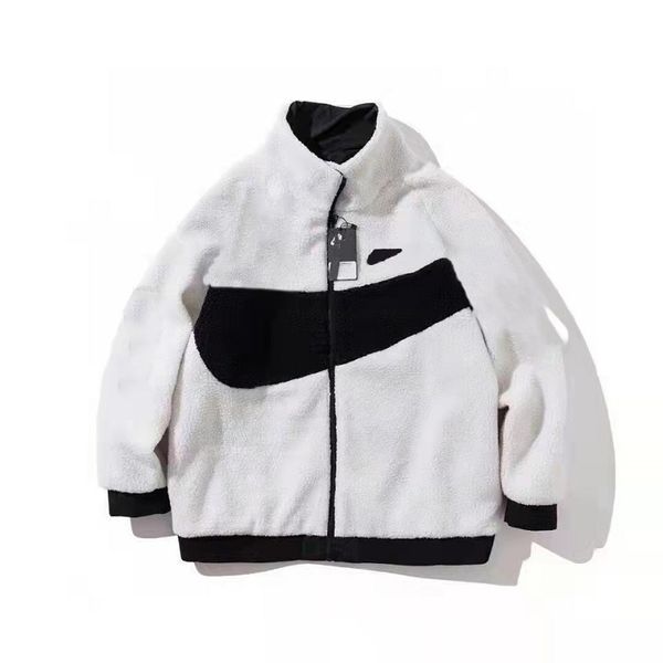 

mens tech fleece jacket women plush coats hook print coat warm windproof outerwear male outdoor sport style jackets for quality, Black;brown