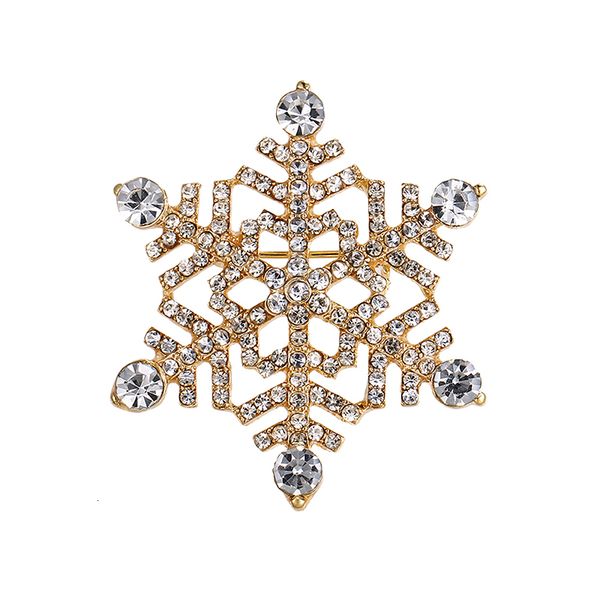 Broche de nieve de cristal de alta calidad, joyería de ropa de moda