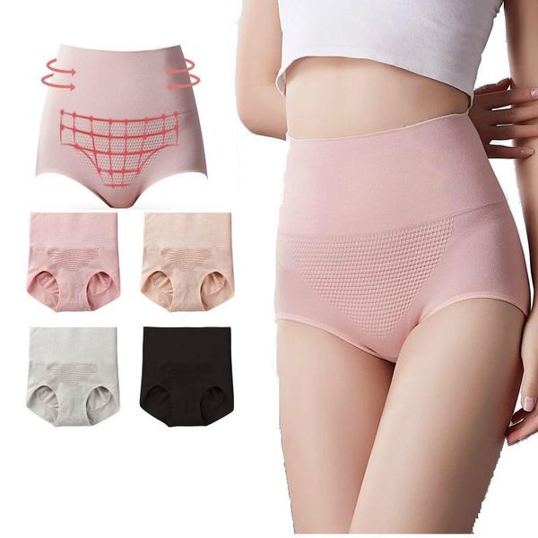 

women's panties 3d honeycomb high waist women underwear cotton lace seamless body shaper briefs for seluar dalam, Black;pink