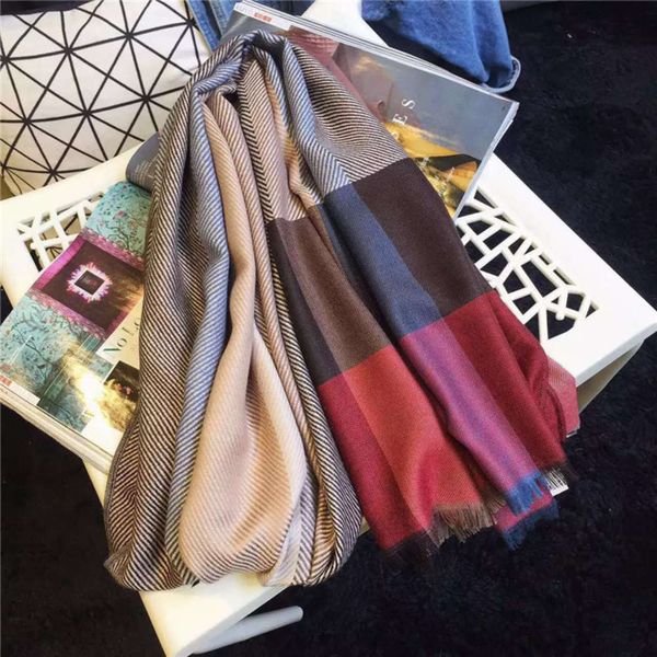 

2020 nepalese nine color plaid scarf thermal universal cashmere like shawl net red women's neck, Blue;black