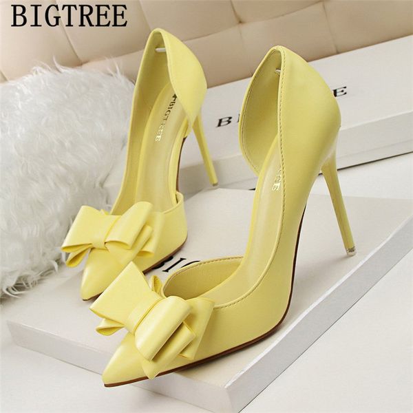 

luxury heels pumps women shoes butterfly-knot fetish high heels bigtree shoes designer heels valentine shoes zapatos de mujer, Black