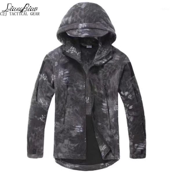 

men's jackets military tactical fleece jacket men warm polartec us army clothes multiple pockets outerwear casual hoodie coat, Black;brown