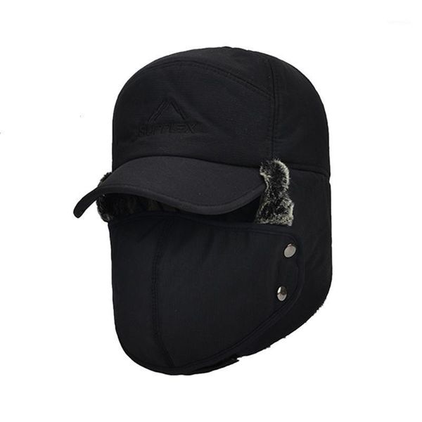 Chapéus ao ar livre chapéu de tampa de beisebol de inverno espessou máscara de trovão de cabeça grossa quentes snapback