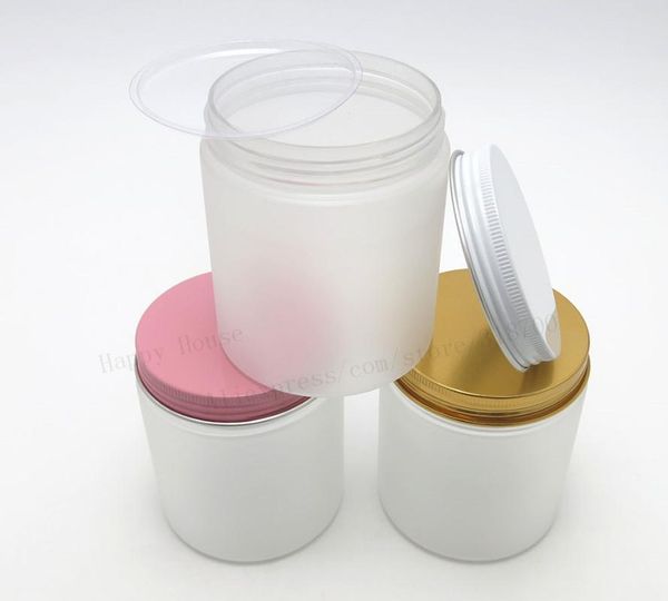 

storage bottles & jars 24pcs/lot 250g clear bulk frost pet plastic cosmetic 250cc silver lids (white/pink/gold) with seal