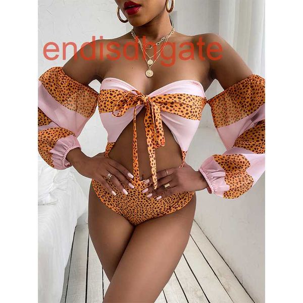 

factory2ba1summer new women's printed long sleeve bikini 2021 swimsuit, White;black