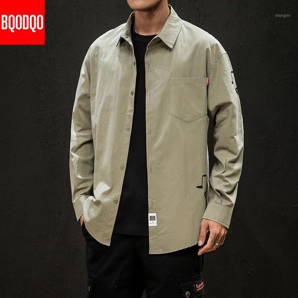 

anime print shirt men yellow black long sleeve cotton korean japanese shirts male 5xl fashions streetwear autumn army casual, White;black