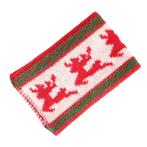 

mugs 2pcs christmas elements mug water cup cover knitting wool table accessories supplies (green and red snowflak