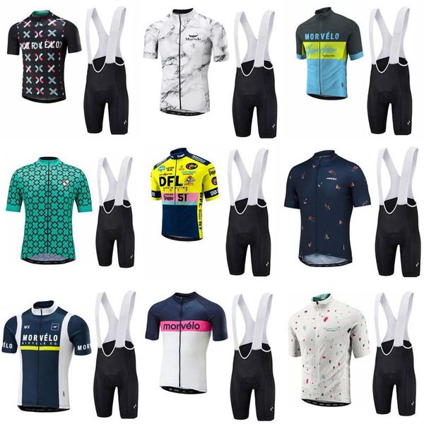 

racing sets 2021 morvelo team pro cycling jersey set summer breathable mtb bike clothes wear bicycle clothing ropa, Black;blue